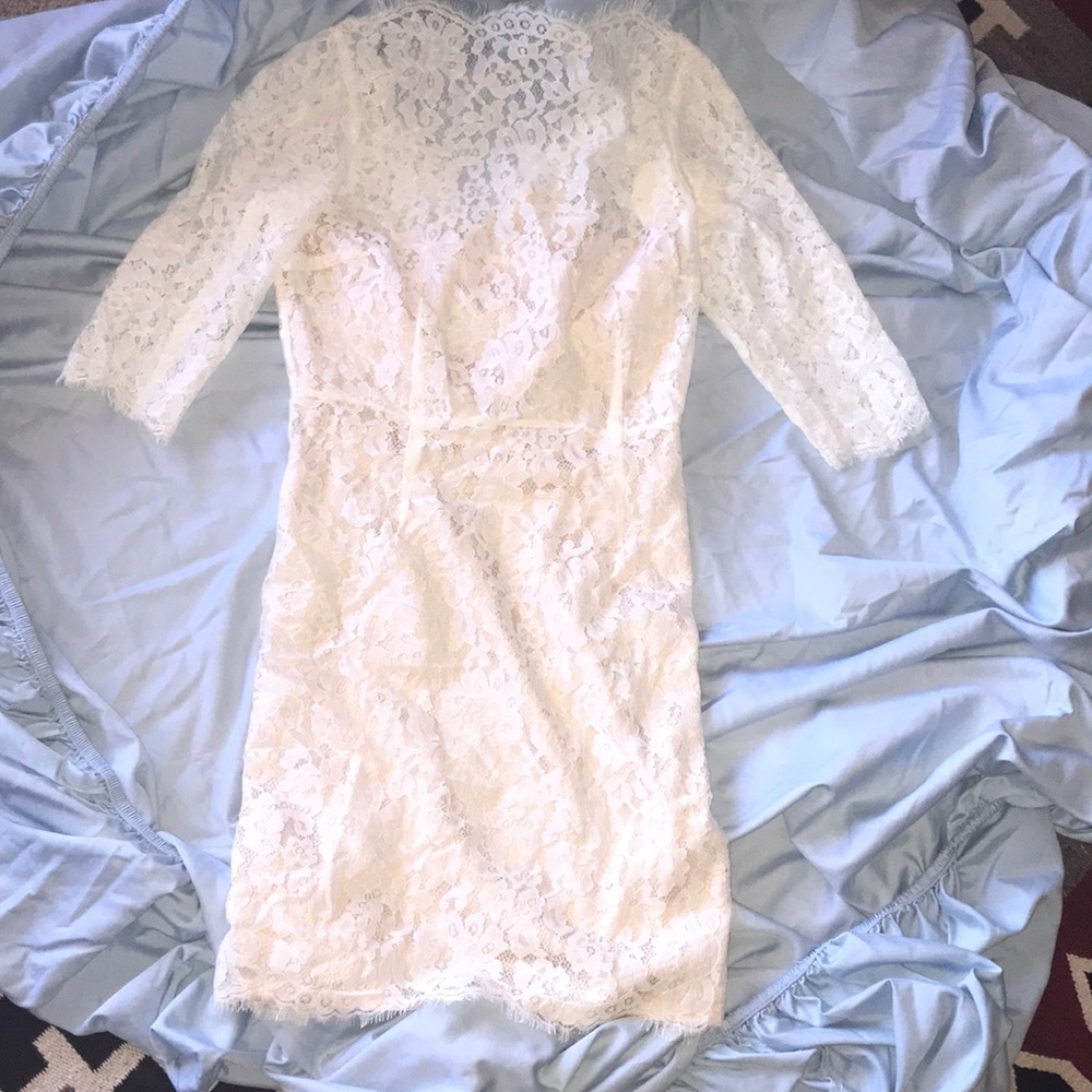 White lace cocktail dress